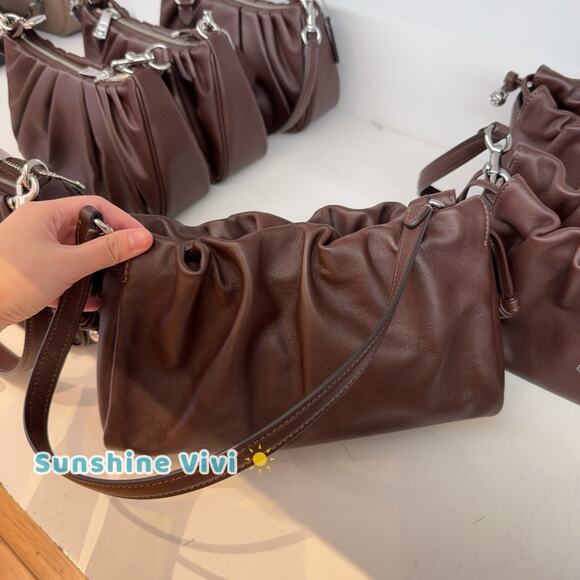 NWT Coach Faye Shoulder Bag CV529 Leather Wear 3 Ways Silver/Maple - Picture 3 of 12